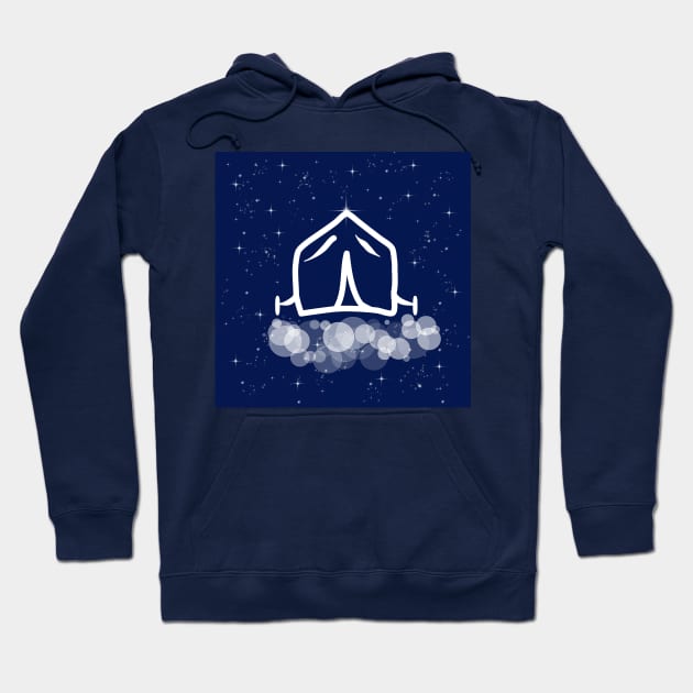 tourism, tent, accommodation, overnight stay, technology, light, universe, cosmos, galaxy, shine, concept Hoodie by grafinya